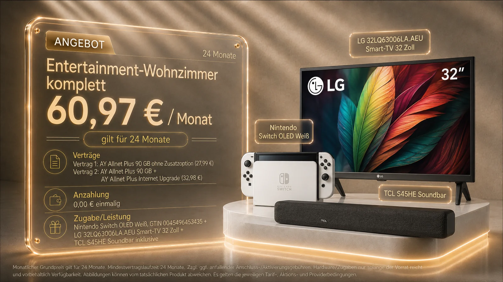Entertainment-Wohnzimmer komplett